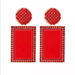 New Red Ruby Royalty Statement Earrings Large
